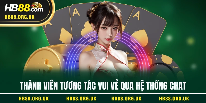 Thành viên tương tác vui vẻ qua hệ thống chat